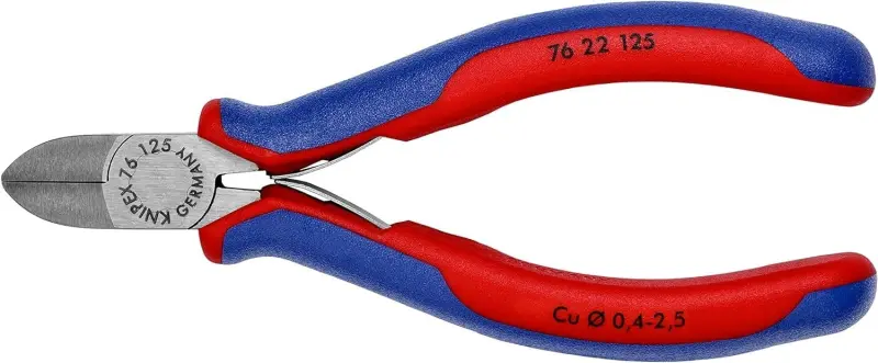 Boční štípací kleště pro elektromechaniky 125 mm KNIPEX 76 22 125 - leštěná hlava, vícesložkové návleky (K 76 22 125)