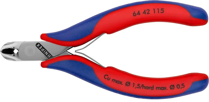 Čelní štípací kleště Knipex 64 42 115 - pro elektroniku, šikmé břity, krátká hlava (K 64 42 115)
