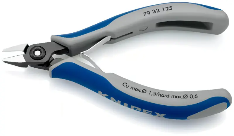 Přesné boční štípací kleště pro elektroniku 125 mm KNIPEX 79 32 125 - leštěná hlava, vícesložkové návleky (K 79 32 125)