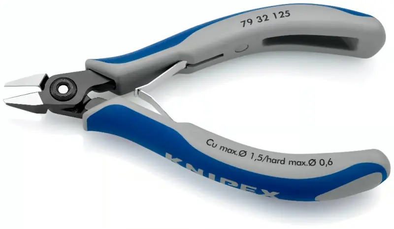 Přesné boční štípací kleště pro elektroniku 125 mm KNIPEX 79 32 125 ESD - leštěná hlava, vícesložkové návleky (K 79 32 125)