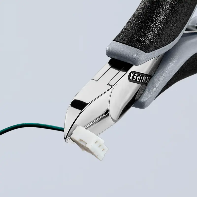 Boční štípací kleště pro elektroniku 115 mm KNIPEX 77 22 115 ESD - leštěná hlava, vícesložkové návleky (EDE53680010)
