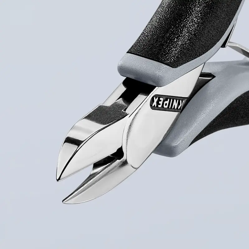 Boční štípací kleště pro elektroniku 115 mm KNIPEX 77 22 115 ESD - leštěná hlava, vícesložkové návleky (EDE53680010)