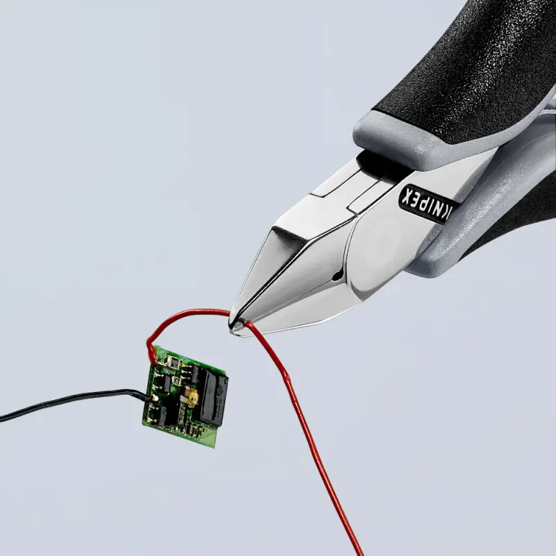 Boční štípací kleště pro elektroniku 115 mm KNIPEX 77 42 115 ESD - leštěná hlava, vícesložkové návleky (EDE53680020)