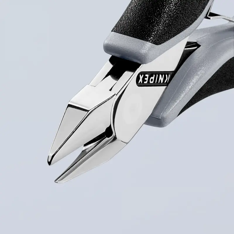 Boční štípací kleště pro elektroniku 115 mm KNIPEX 77 42 115 ESD - leštěná hlava, vícesložkové návleky (EDE53680020)