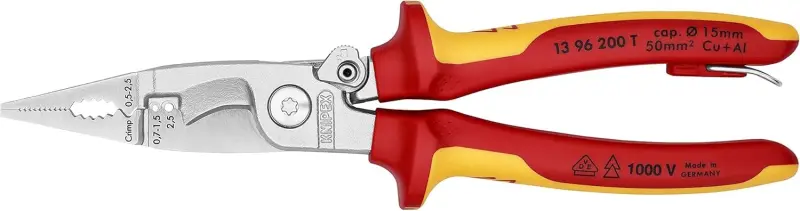 Kleště Knipex 13 96 200 T univerzální elektroinstal T VDE 1000V (K 13 96 200 T)