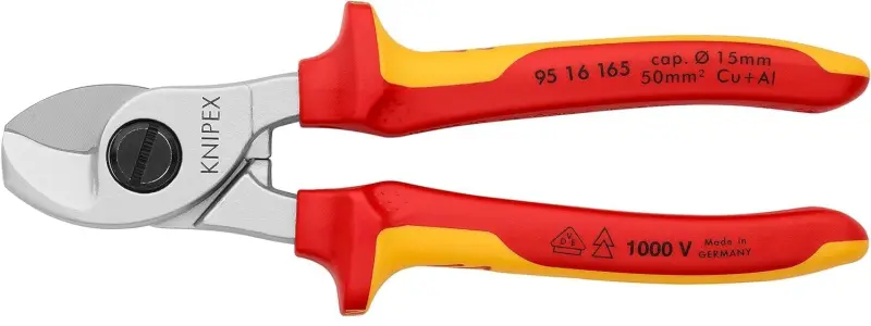 Kabelové nůžky Knipex 95 16 165 VDE do 1000 V (do prům. 15 mm) (K 95 16 165)