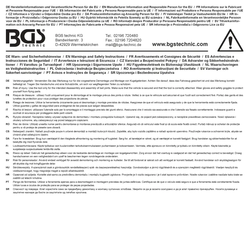 Přípravky pro demontáž kulových čepů 20 ÷ 42 mm BGS108894 Sada 5 dílů (BGS108894)