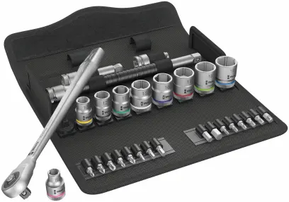 Wera 004047 Ráčnová sada  Zyklop Metal 3/8" typ 8100 SB 7, průchozí - 29 dílů (W05004047001)