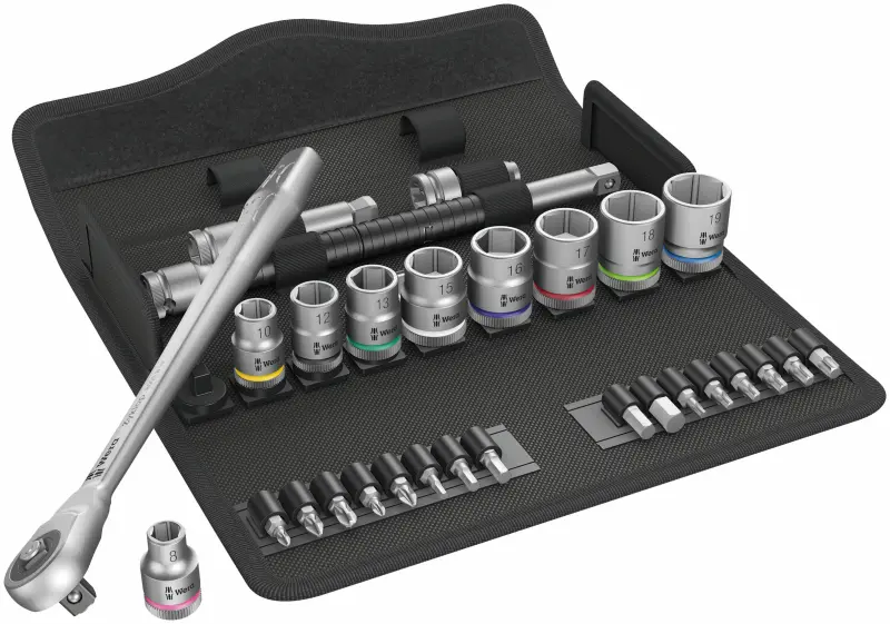 Wera 004047 Ráčnová sada  Zyklop Metal 3/8" typ 8100 SB 7, průchozí - 29 dílů (W05004047001)