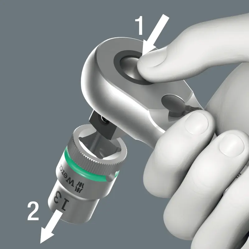 Wera 004063 Ráčna Zyklop Metal 1/2" 8003 C (délka 281 mm), průchozí čtyřhran (W05004063001)