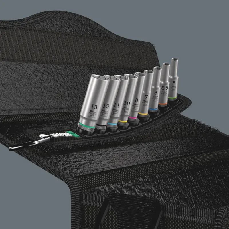 Wera 004525 Nástrčné hlavice Zyklop 1/4" 5 ÷ 13 mm Belt A Deep 1 typ 8790 HMA, prodloužené - 9 dílů (W05004525001)