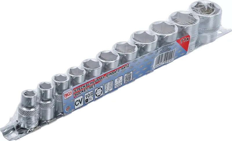 Nástrčné hlavice 3/8", 6ti hranné 5/16 ÷ 7/8" BGS109110, palcové (Sada 11 dílů) (BGS109110)