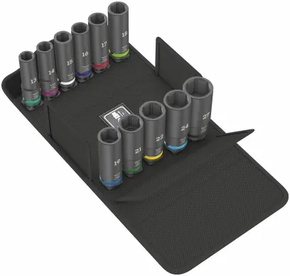 Wera 004841 Nástrčné hlavice 1/2" 6hran 13 ÷ 27 mm 8790 C Impaktor Deep Set 1, rázové - 11 dílů (W05004841001)