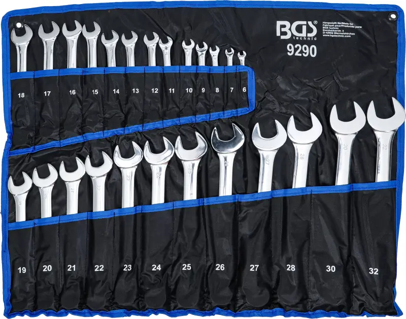 Sada očkoplochých klíčů, chromované ve vysokém lesku 6 ÷ 32 mm (25 dílů) (BGS109290)