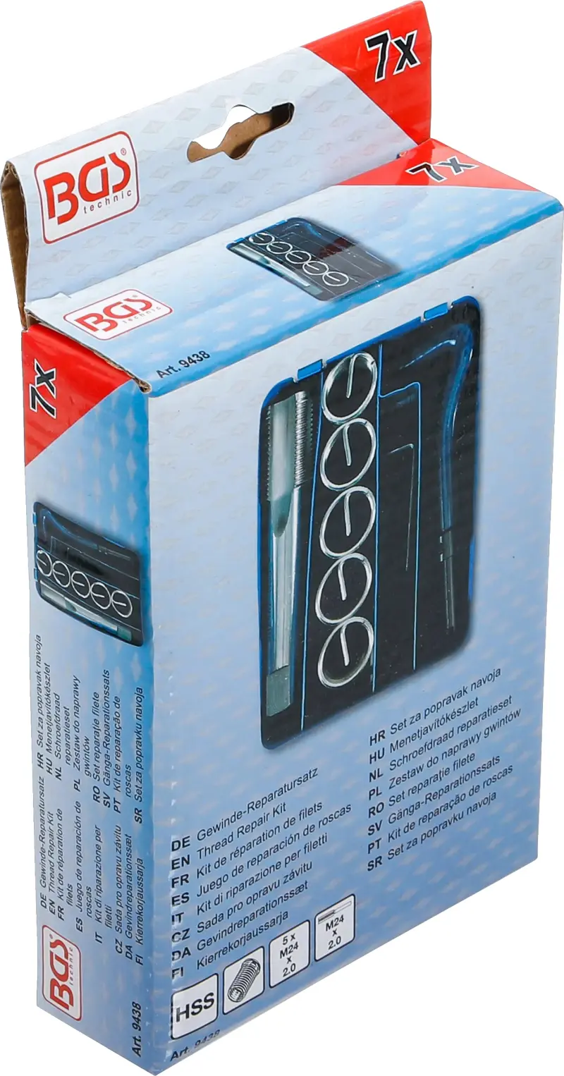 Sada pro opravu závitů M24 x 2,0 mm BGS109438 (7 dílů) (BGS109438)