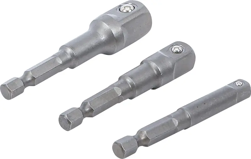 Adaptéry šestihran 1/4" na čtyřhran 1/4" - 3/8" - 1/2" BGS109685 Sada 3 díly (BGS109685)