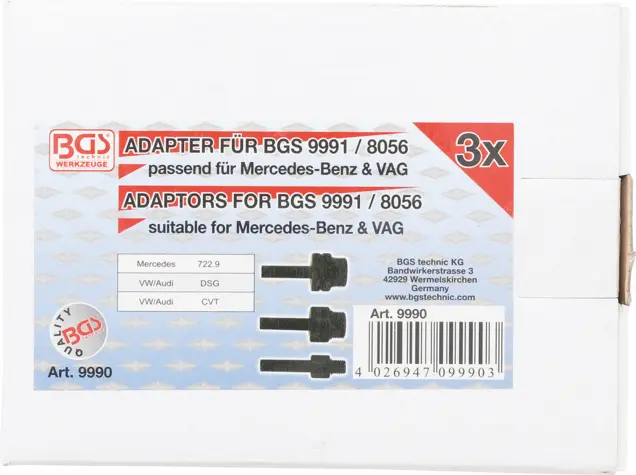 Adaptéry BGS109990 pro plnicí zařízení převodového oleje (pro Audi, Mercedes-Benz, VW) (BGS109990)