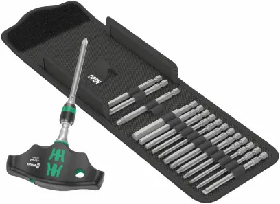 Wera 023471 Šroubovací bity s T-rukojetí Kraftform Kompakt 400 RA Set 1 (Sada 17 dílů) (W05023471001)
