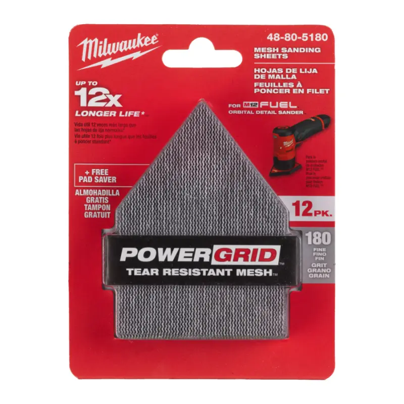 Síťované brusné listy Milwaukee G180 pro M12 FDSS 67 x 92 mm (12 ks) 48805180 (MI48805180)