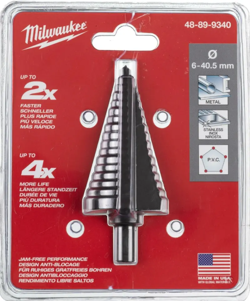 Stupňovitý vrták Milwaukee 6 - 40,5 mm (1 ks), 48899340 (MI48899340)