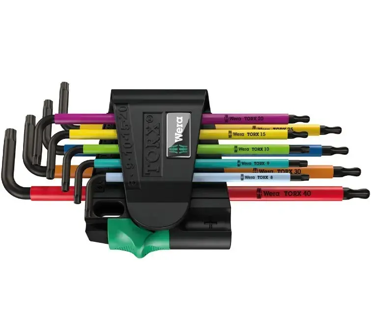 Sada úhlových klíčů TORX® BO Multicolour, BlackLaser, WERA 967/9 TX BO Multicolour 1 SB (W05073599001)