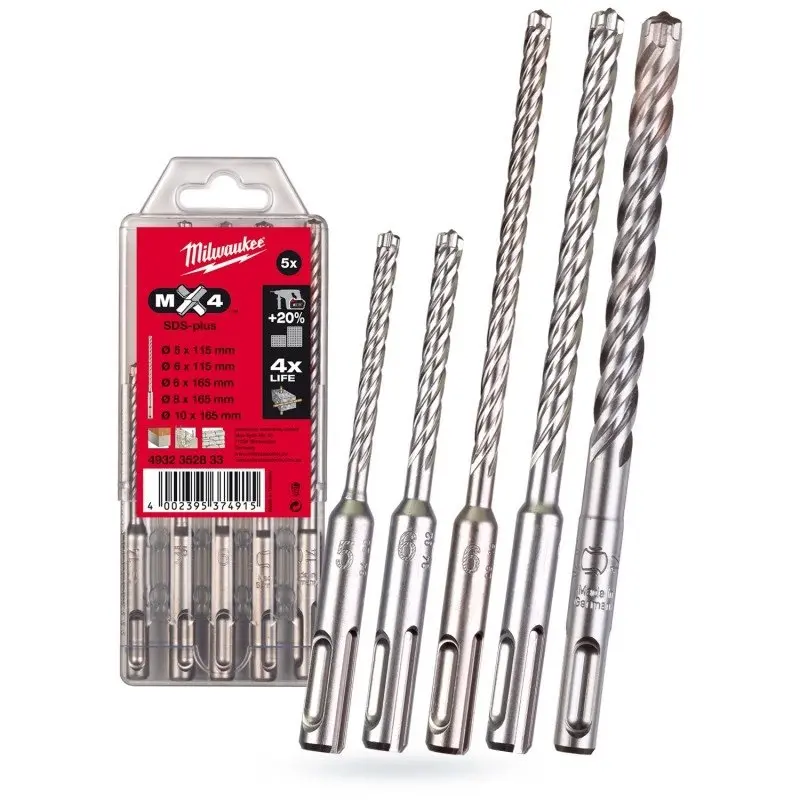 Sada vrtáků čtyřbřité Milwaukee průměr 5 ÷ 10 mm SDS-PLUS MX4 SET 4932352833 (MI4932352833)