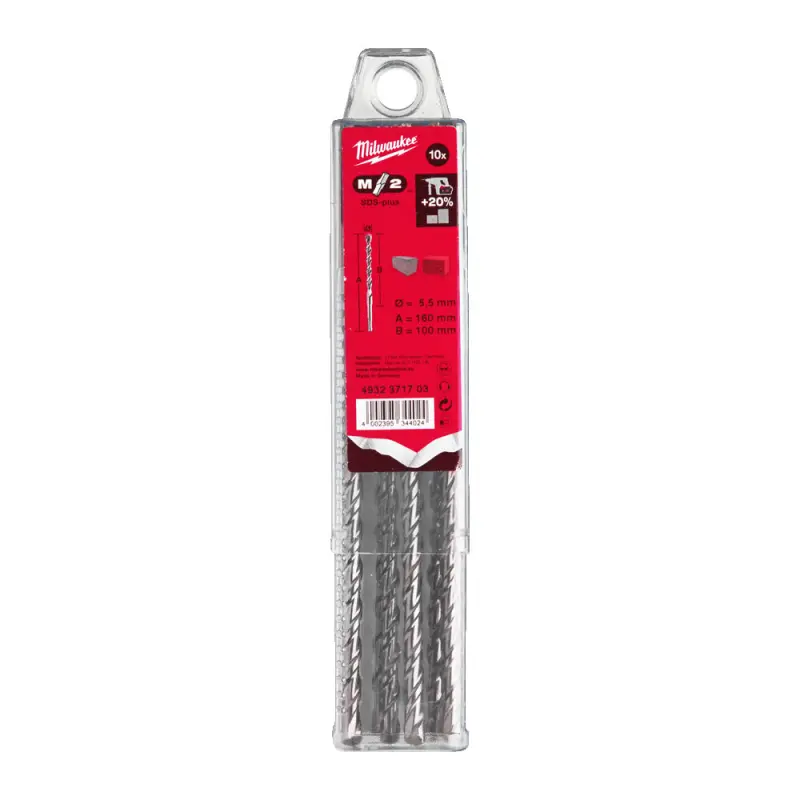 Dvoubřité vrtáky Milwaukee 4932371703 M2 pr. 5,5 x 160 mm, SDS-Plus - 10 ks (MI4932371703)
