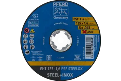 Řezné kotouče Pferd EHT 125-1,6 PSF STEELOX/X-LOCK, rovné, Universal Line PSF STEELOX - 25 ks