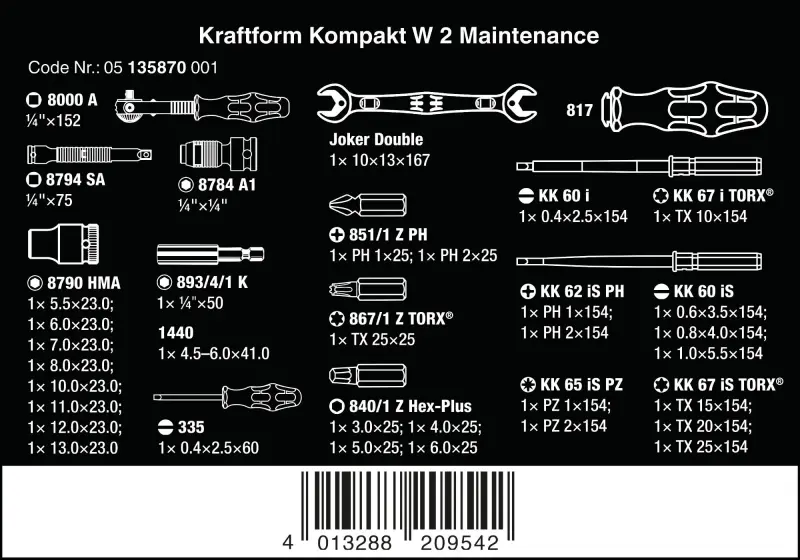 Wera 135870 Nářadí pro údržbářské práce Kraftform Kompakt W 2 údržba - 35 dílů (W05135870001)