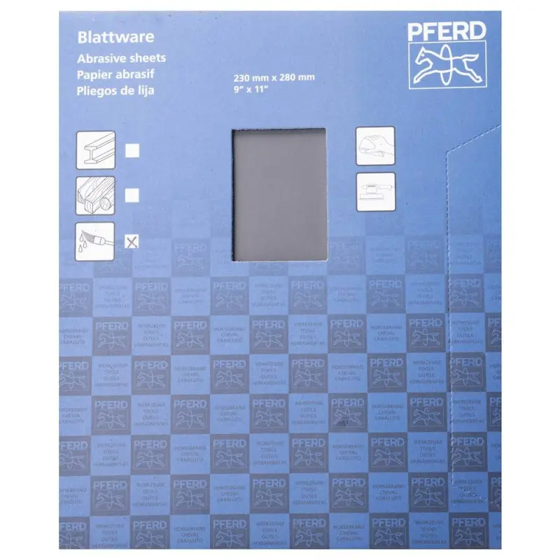 Voděodolné brusné listy SiC 230x280 mm Pferd BP-W ECO PAINT SiC 2000 podložené papírem, pro opracování barvy (PF4007220158432)