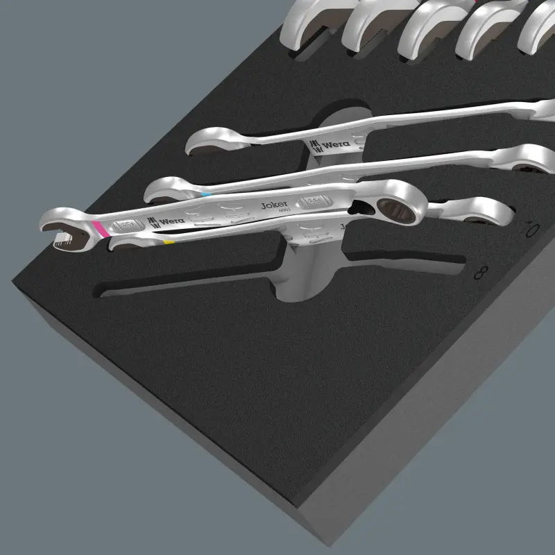 Wera 150123 Nářaďový modul - pěnová vložka 9733 s ráčnovými očkoplochými klíči Joker Switch 6001 Set 1 (Sada 11 dílů) (W05150123001)