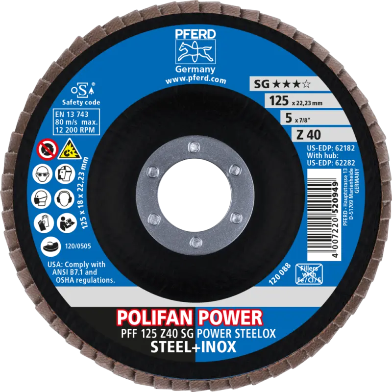 PFF 125-22 Z 40 SG/22,2  KOTOUČ LAMELOVÝ SG-ZIRKON (PF4007220167625)