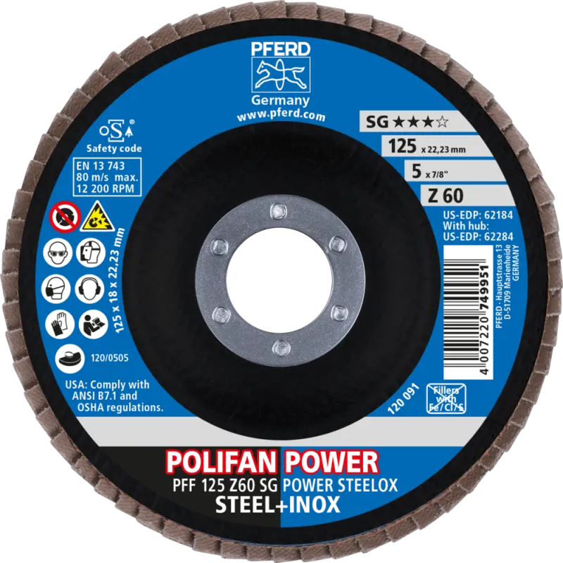 PFF 125-22 Z 60 SG/22,2  KOTOUČ LAMELOVÝ SG-ZIRKON (PF4007220167656)