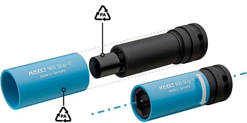 Nástrčná hlavice 1/2" 17 mm, rázová, plast. ochrana Hazet 903SLG-17 (EDE61800170)