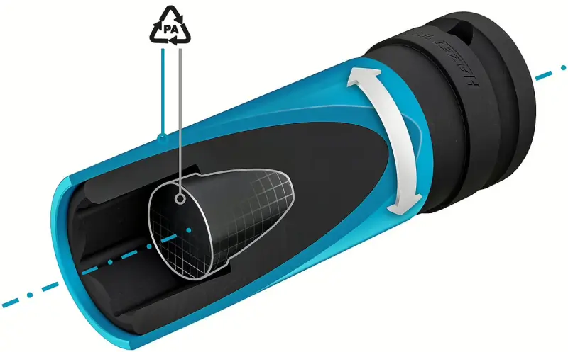 Nástrčná hlavice 1/2" 17 mm, rázová, plast. ochrana Hazet 903SLG-17 (EDE61800170)