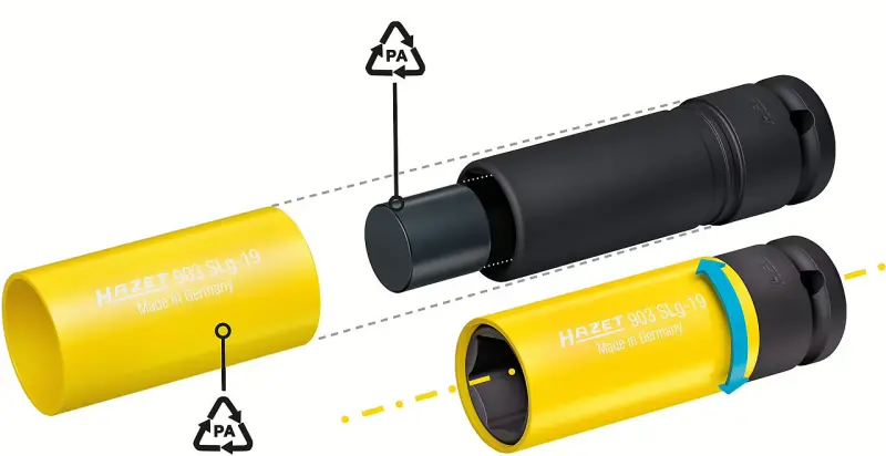 Nástrčná hlavice 1/2" 19 mm, rázová, plast. ochrana Hazet 903SLG-19 (EDE61800190)