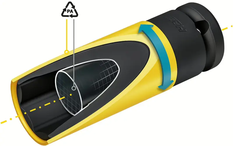 Nástrčná hlavice 1/2" 19 mm, rázová, plast. ochrana Hazet 903SLG-19 (EDE61800190)