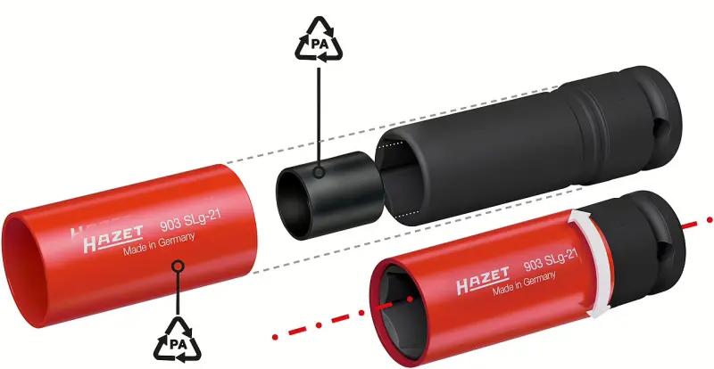 Nástrčná hlavice 1/2" 21 mm, rázová, plast. ochrana Hazet 903SLG-21 (EDE61800210)
