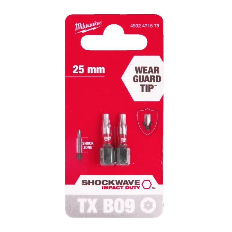 Šroubovací bity 1/4" Milwaukee 4932471579 Shockwave Impact Duty TX 9 BO - 2 ks (MI4932471579)
