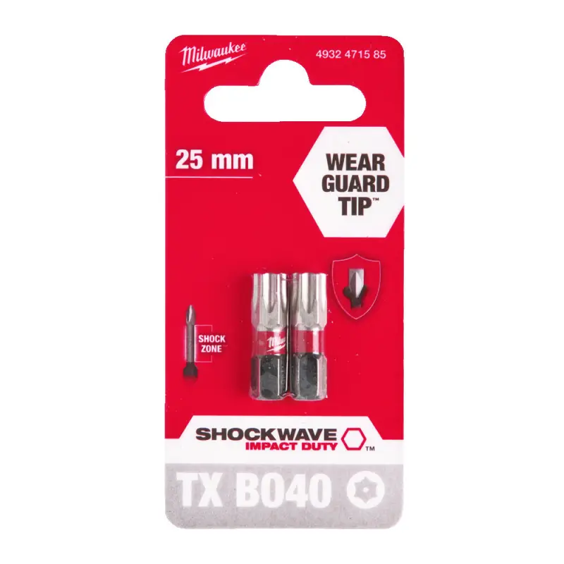 Šroubovací bity 1/4" Milwaukee 4932471585 Shockwave Impact Duty TX 40 BO - 2 ks (MI4932471585)