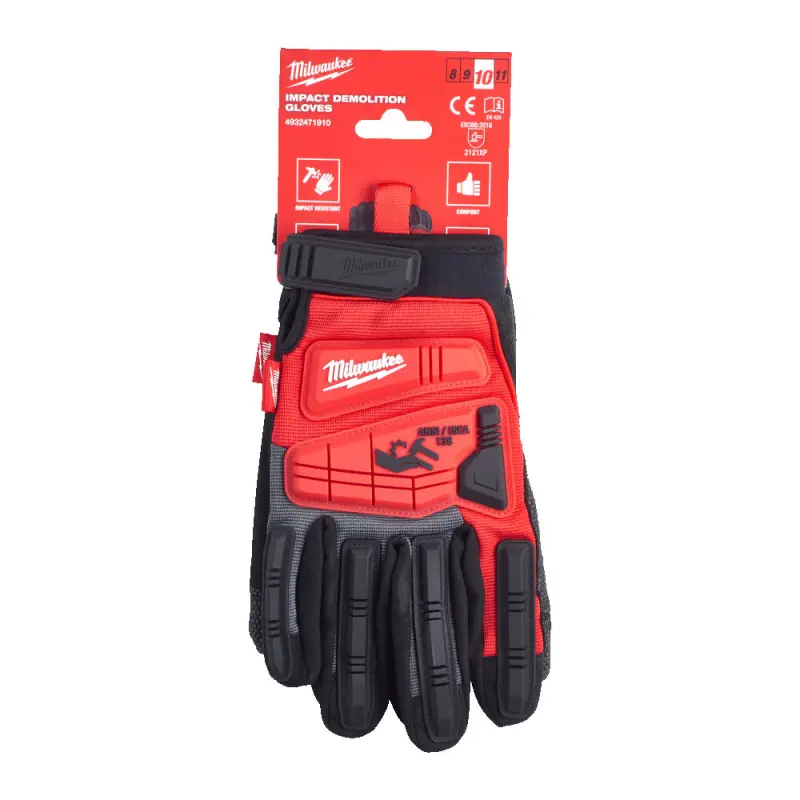 Pracovní demoliční rukavice Milwaukee IMPACT DEMOLITION, velikost 10 (XL), 1 pár, 4932471910