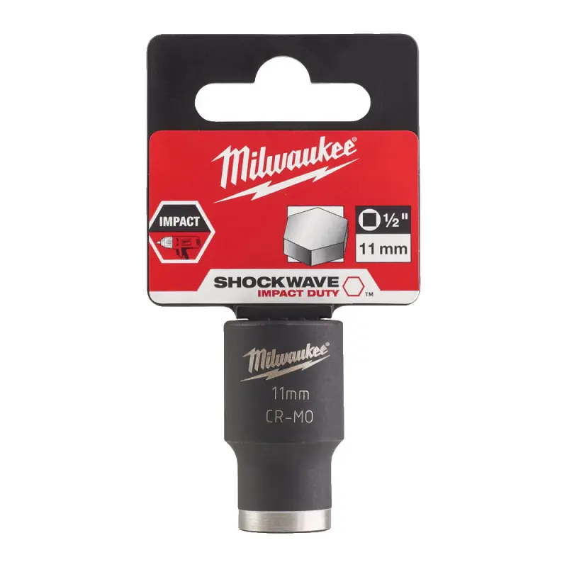 Nástrčná průmyslová hlavice 1/2" Milwaukee Shockwave™ Impact Duty 11 mm, prodloužená, rázová (MI4932478036)