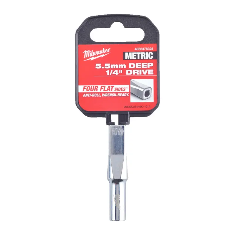 Hlavice FOUR FLAT™ 1/4" 5,5 mm Milwaukee 4932478325, prodloužená (MI4932478325)