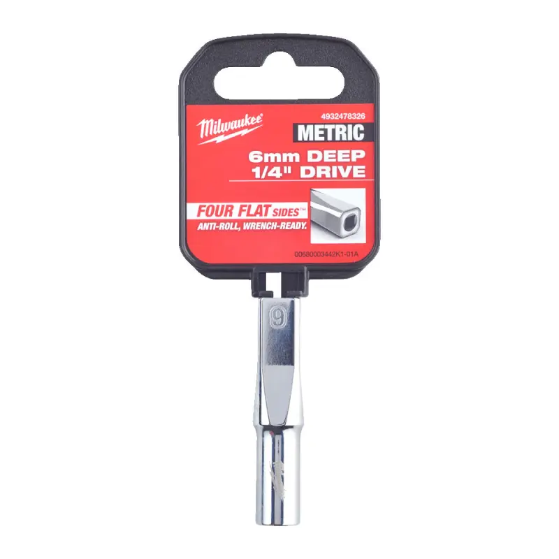Hlavice FOUR FLAT™ 1/4" 6 mm Milwaukee 4932478326, prodloužená (MI4932478326)