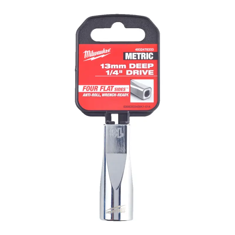Hlavice FOUR FLAT™ 1/4" 13 mm Milwaukee 4932478333, prodloužená (MI4932478333)