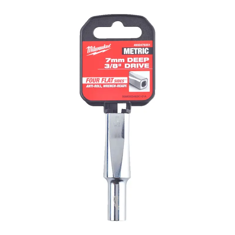 Hlavice FOUR FLAT™ 3/8" 7 mm Milwaukee 4932478351, prodloužená (MI4932478351)
