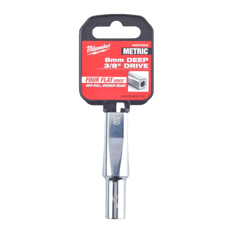 Hlavice FOUR FLAT™ 3/8" 8 mm Milwaukee 4932478352, prodloužená (MI4932478352)