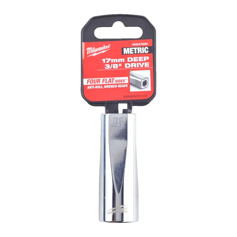 Hlavice FOUR FLAT™ 3/8" 17 mm Milwaukee 4932478361, prodloužená (MI4932478361)