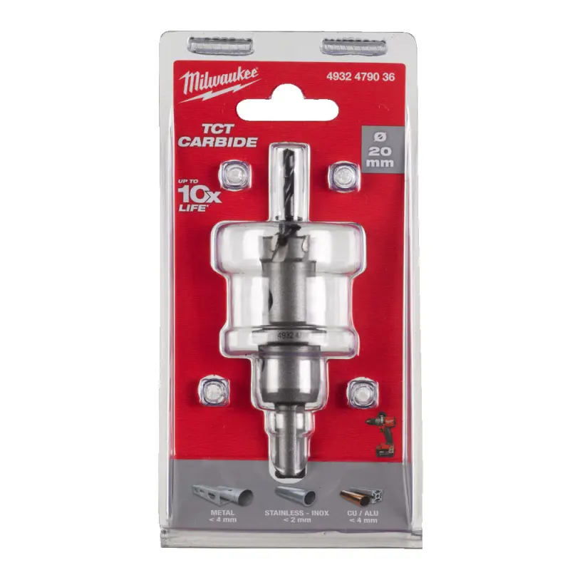 Kruhová pilka/děrovka Milwaukee 20 mm TCT Holesaw 20MM, karbidové zuby, 4932479036
