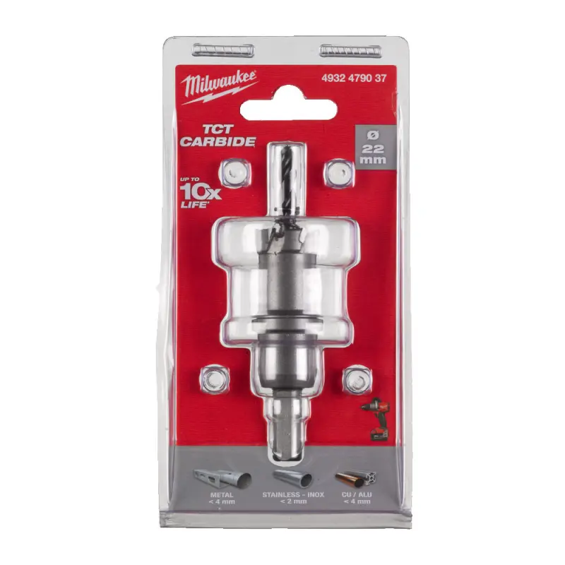 Kruhová pilka/děrovka Milwaukee 22 mm TCT Holesaw 22MM, karbidové zuby, 4932479037
